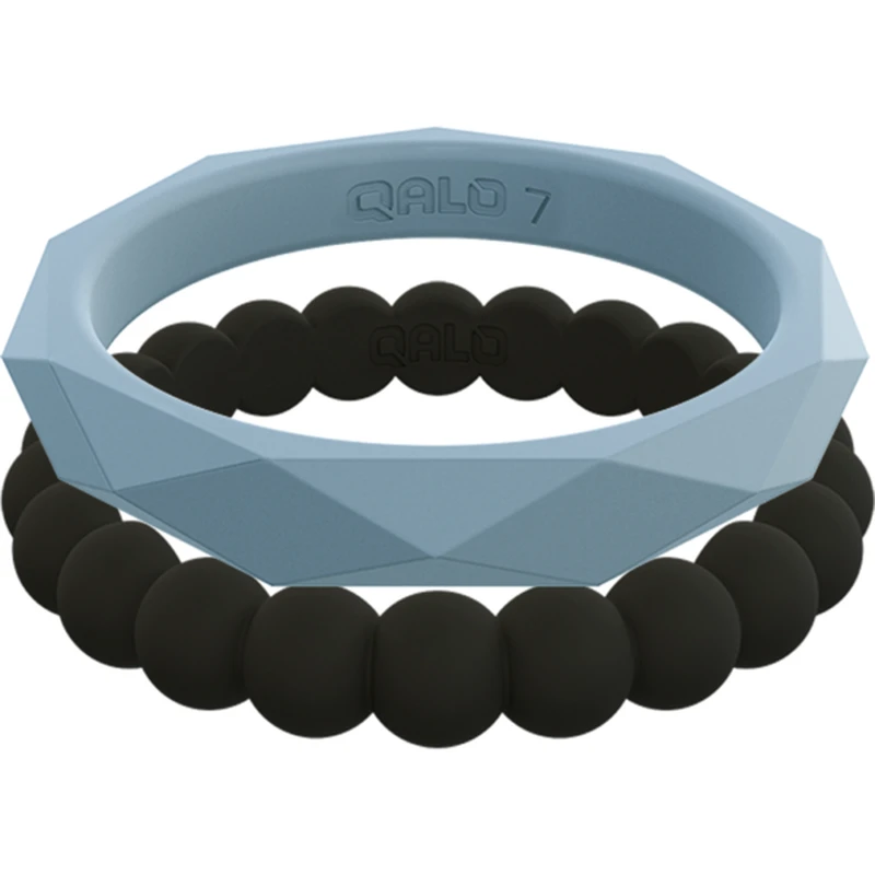 Women's QALO Stackable Silicone Ring Set - Luna 1 Women's QALO Stackable Silicone Ring Set - Luna