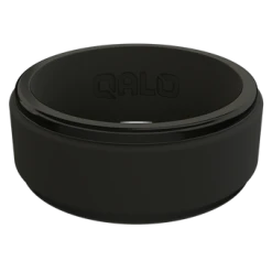 QALO Standard Men's Black Step Edge Polished Silicone Ring