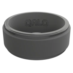 QALO Standard Men's Charcoal Step Edge Polished Silicone Ring