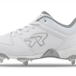 Ringor Flite Womens Softball Spikes - White/Silver