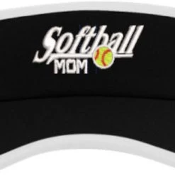 Pacific Headwear Performance Visor - Softball Mom Black/White