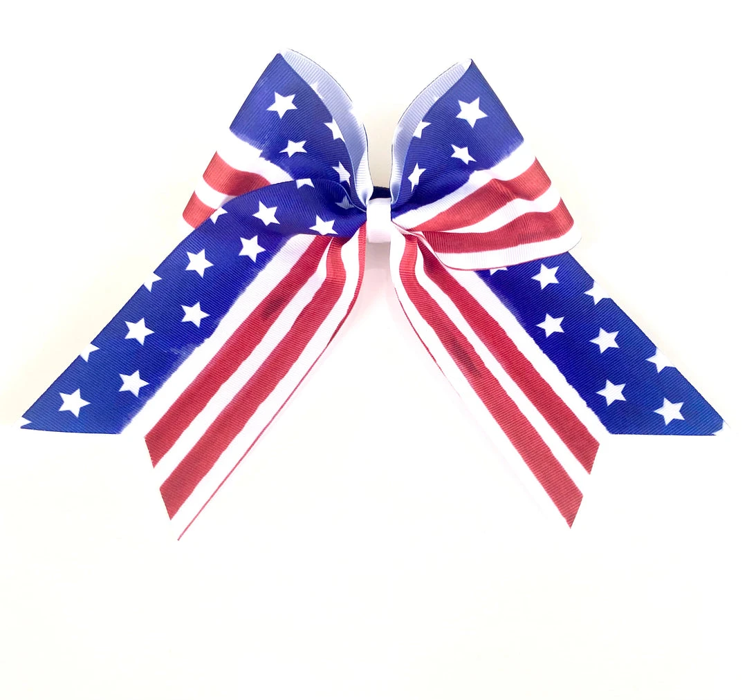 Nooga Bows Stars And Stripes Ribbon Hair Bow- American Stars And Stripes 1 Nooga Bows Stars And Stripes Ribbon Hair Bow- American Stars And Stripes