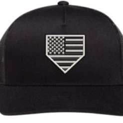 Pacific Headwear Snapback Hat- American Flag With Home Plate Design