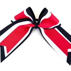 Nooga Bows Triple Ribbon Layered Hair Bow - Black, White, Red