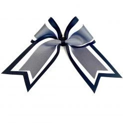 Nooga Bows Triple Ribbon Layered Hair Bow - Black, White, Grey