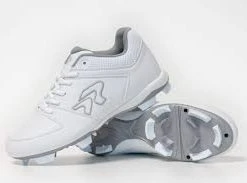 Ringor Flite Softball Cleats - Molded White/Silver