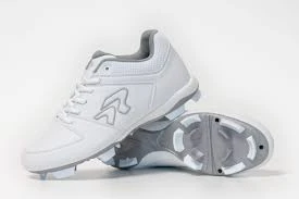 Ringor Flite Softball Cleats - Molded White/Silver 2 Ringor Flite Softball Cleats - Molded White/Silver