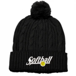 Pacific Headwear Black Beanie - Softball